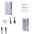 Aluminium alloy NVMe SSD enclosure with dual protocol support measuring 5.2cm by 2.8cm