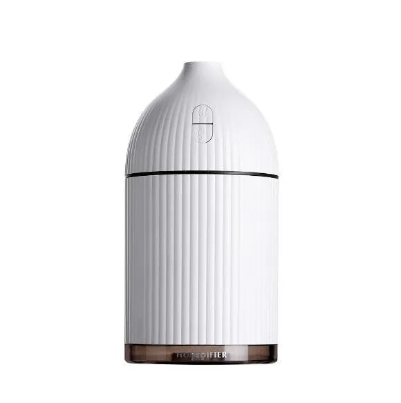 White 300ml ultrasonic aromatherapy diffuser with LED lights and USB cable