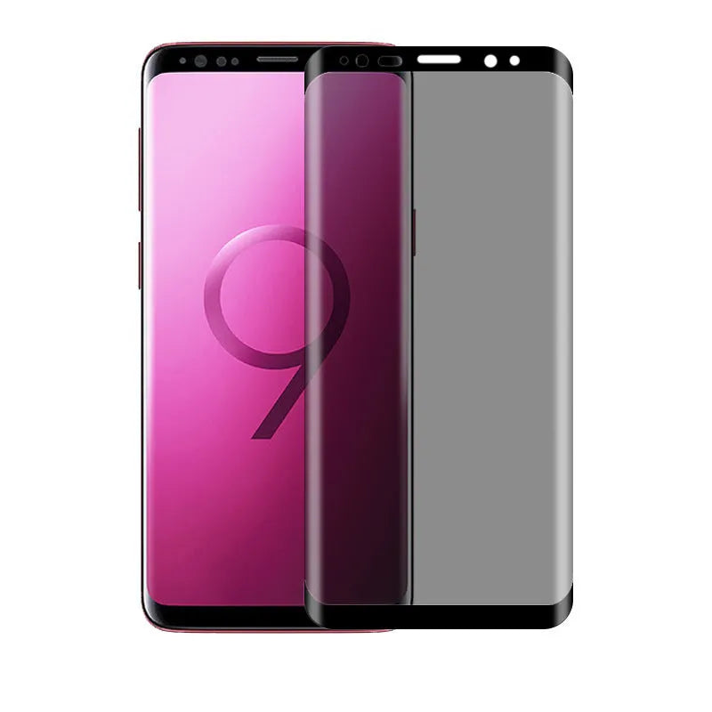 Samsung Galaxy full-screen tempered glass screen protector showing anti-fingerprint coating