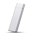 Silver aluminium alloy M.2 NGFF to USB3.1 SSD enclosure, mobile hard disk box with data cable and screwdriver