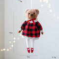 Princess bear and gentleman bear plush doll set with plaid cotton suits and cartoon styling