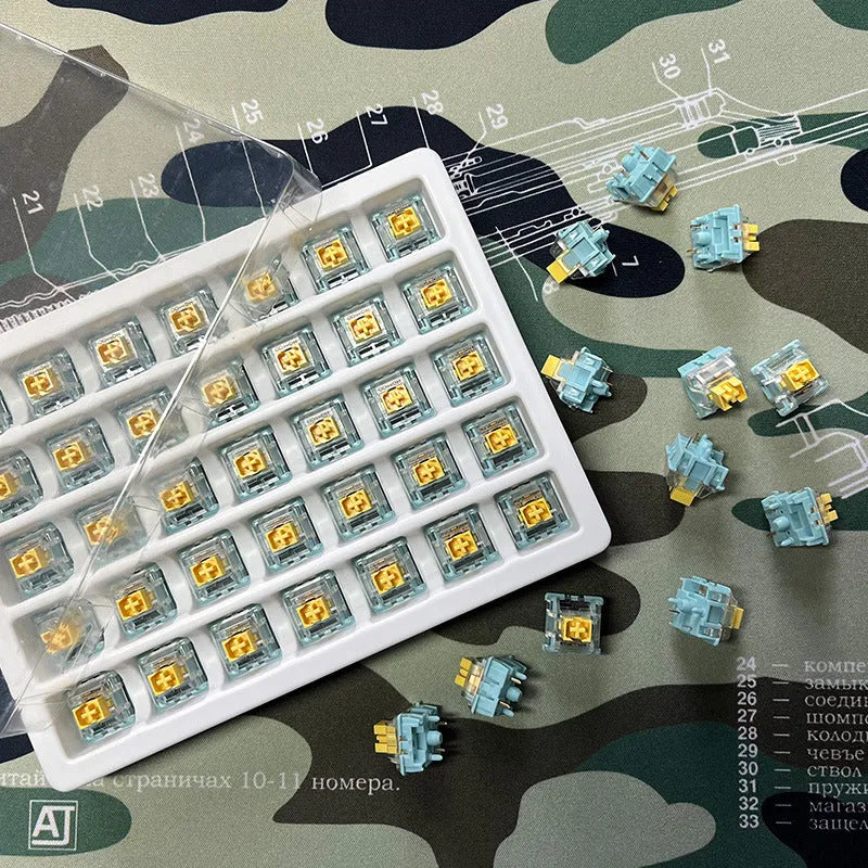 36 Sea Salt Lemon PRO Mute coloured keyboard switch shaft bodies for mechanical keyboard customisation
