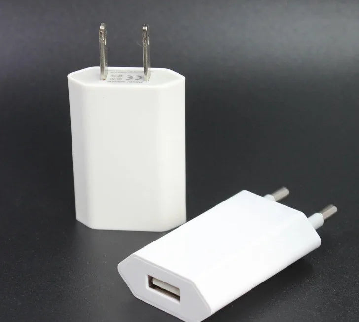 5V 2A USB wall charger unit with optional 1, 2, or 3 metre charging cable bundles for iPhone and iPad models