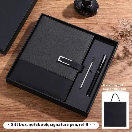 Genuine leather A5 business notebook with wood-free paper pages in multiple colour options including brown, black, green, blue, and red