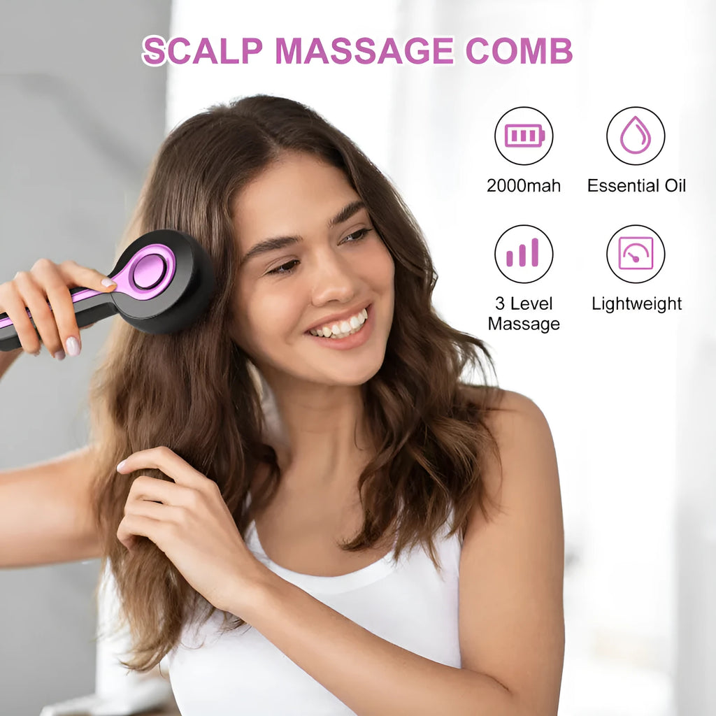 USB-powered anti-leak hair brush massage instrument in black colour