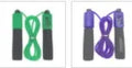 Adjustable length fitness skipping rope with sponge grip handles in multiple colour options