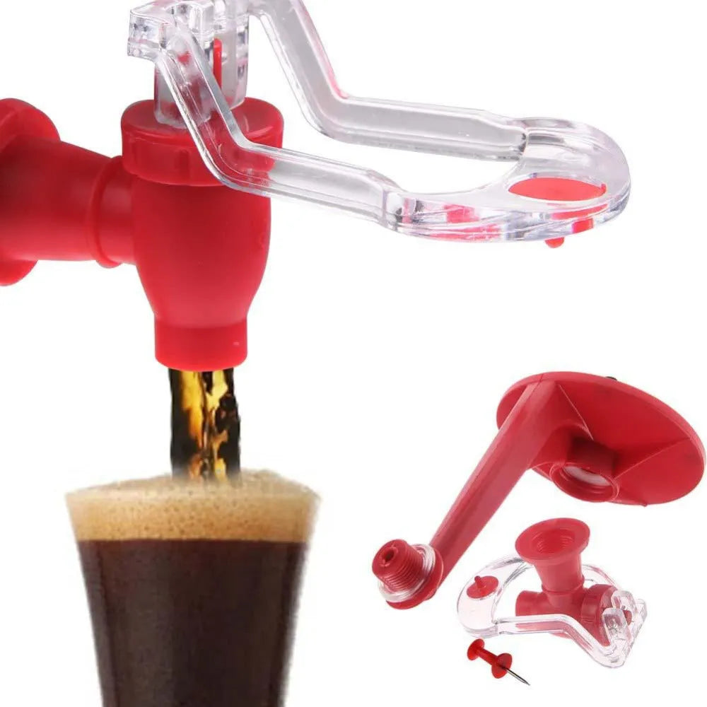 Red Magic Tap soda dispenser for 2-litre bottles with push-button drink control