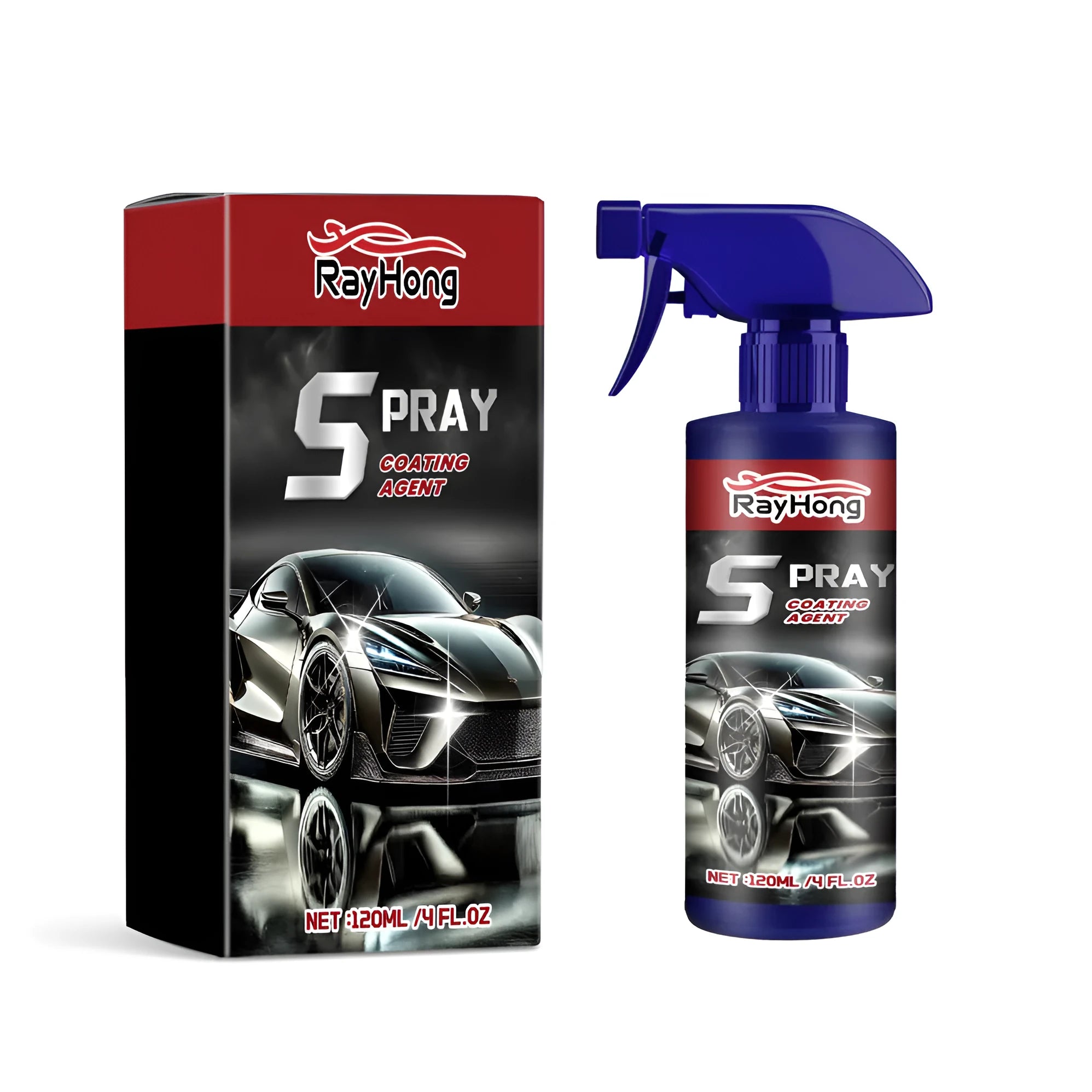 10.7cm tall spray bottle of auto refresh car polish with silica coating formula.