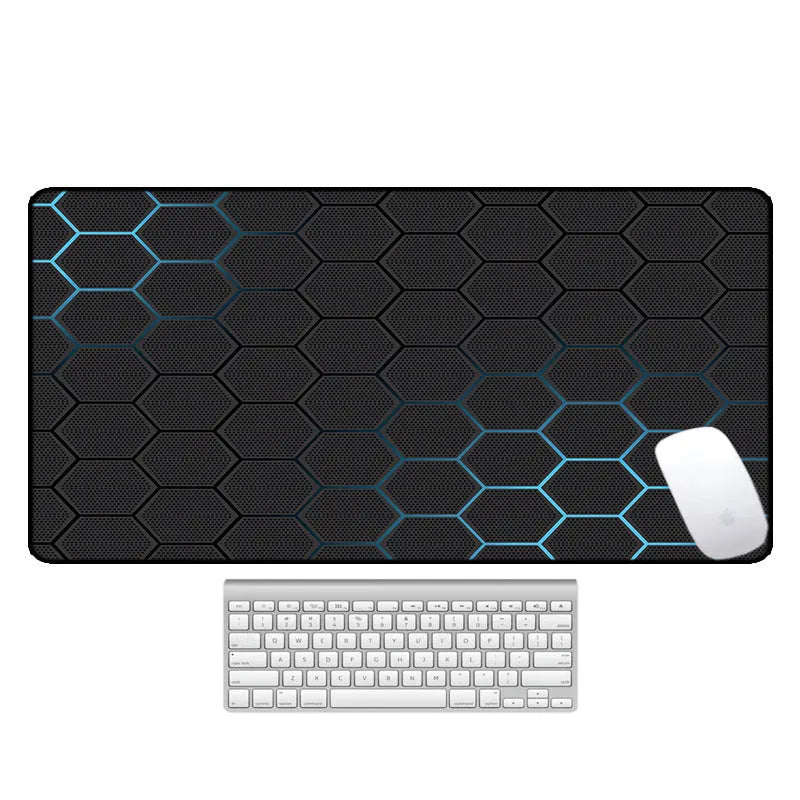 Large non-slip desk pad with thermal transfer pattern on natural rubber base for computer use