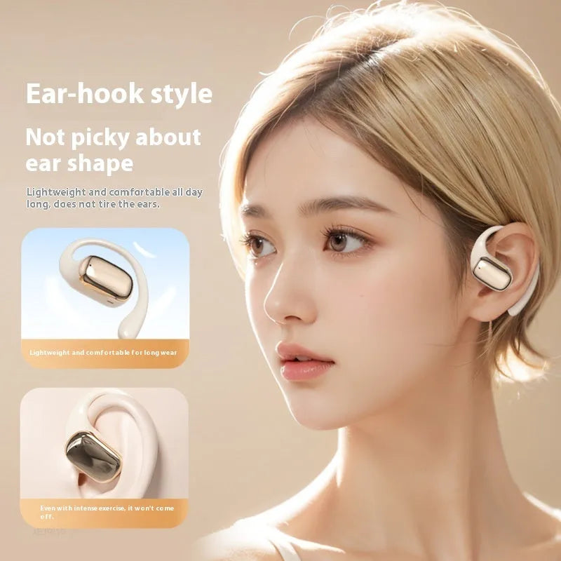 Ear-mounted headphones with digital display screen in black colour option
