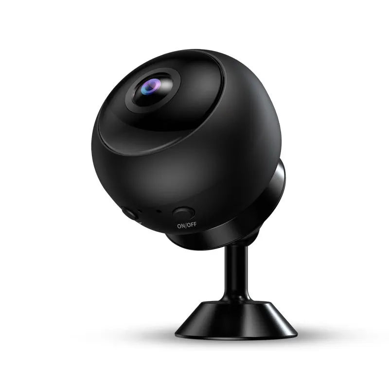 1080p wireless WiFi surveillance camera with ABS housing and USB cable for indoor security monitoring