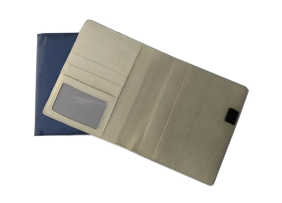Blue imitation leather PU refillable A5 notebook cover shell with protective bag