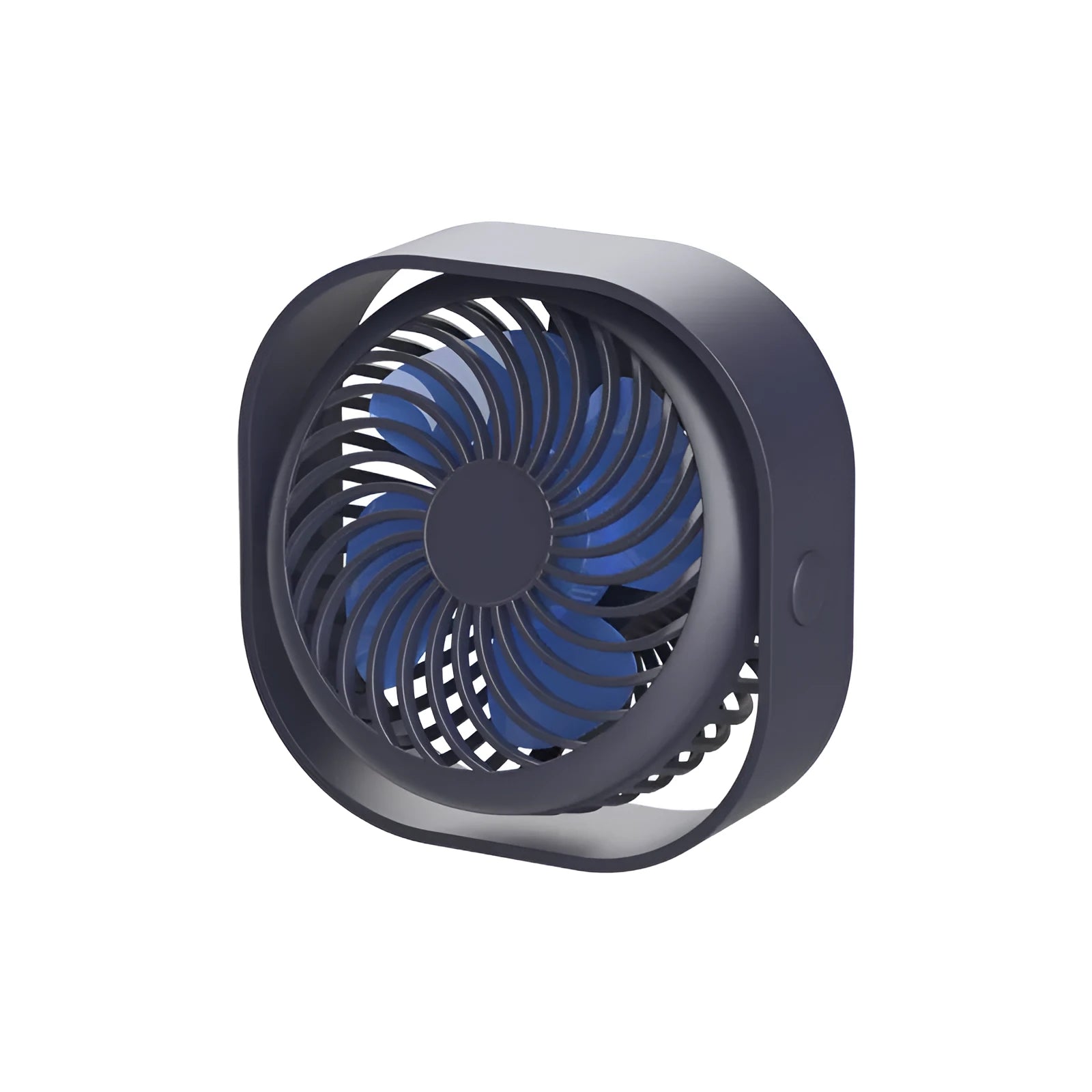 USB desk fan alarm clock with rotating head in modern simple style