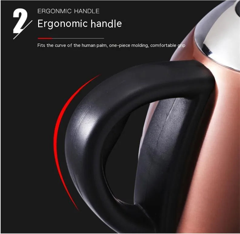 Stainless steel electric kettle in gold colour with touch controls and 1 litre capacity