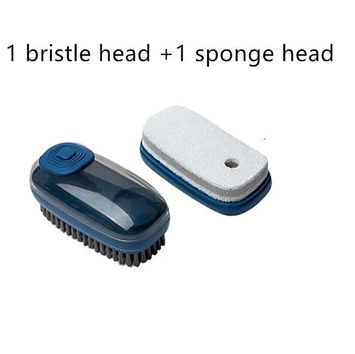 Blue automatic liquid cleaning brush with ergonomic grip on a white background.