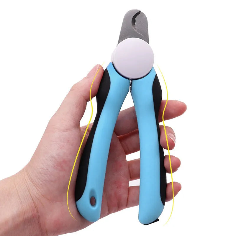 Blue heavy duty dog nail clippers with safety guard for large breeds