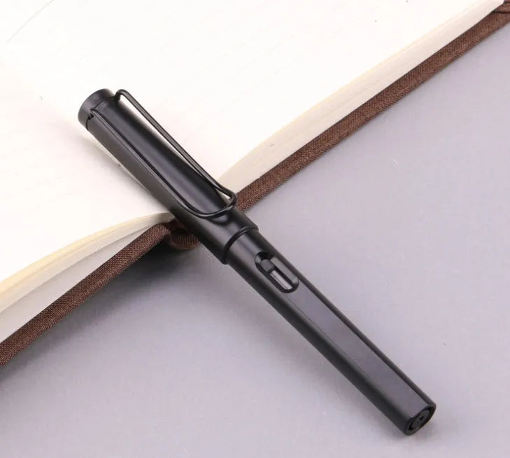 Frosted plastic fountain pen with 0.5mm and 0.38mm nib options in black and blue colours
