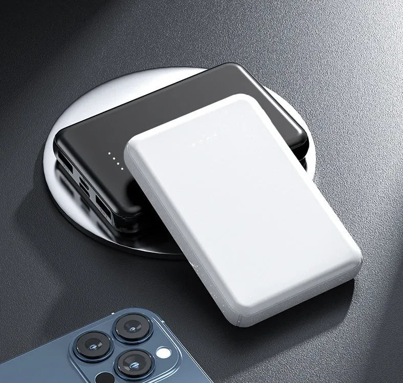 Black and white electric heating vest belt power bank with compact rectangular design