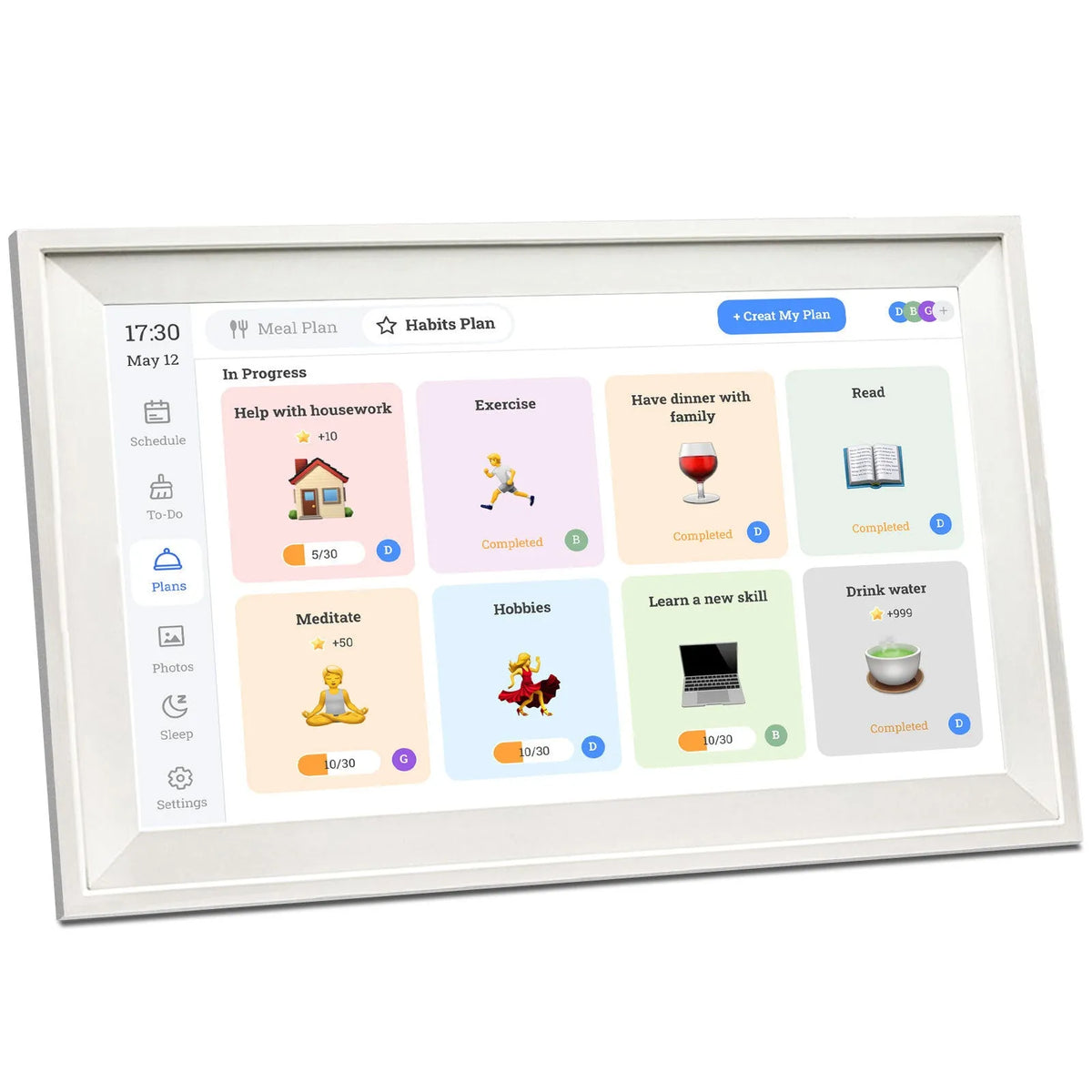 15.6 inch white smart digital photo frame with wall bracket and mobile app control