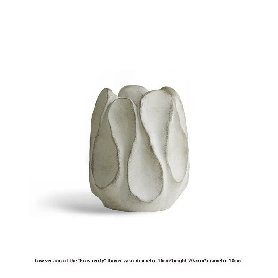 Irregular handmade ceramic vase in magnesium clay for flower arrangements and home decoration