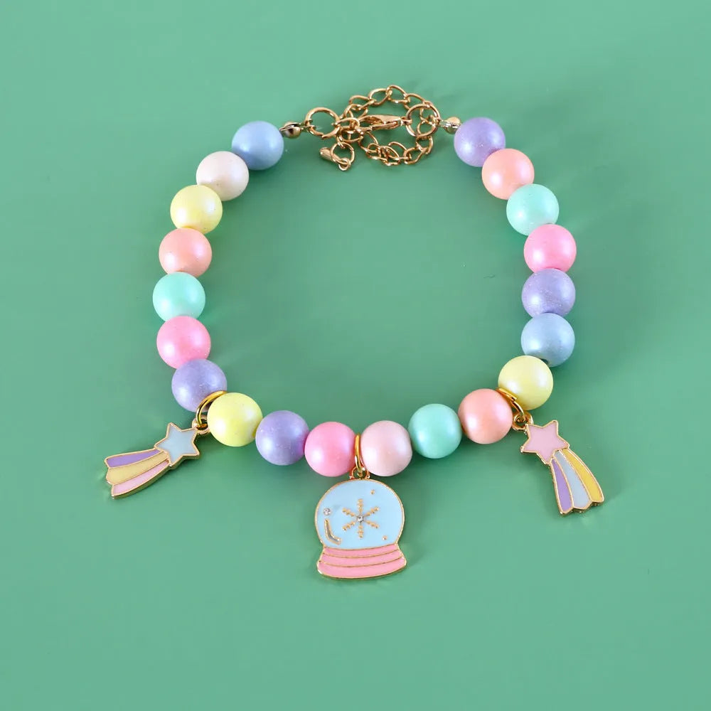 Colourful resin pet costume collar necklace bracelet set in macaron themes for birthday photography