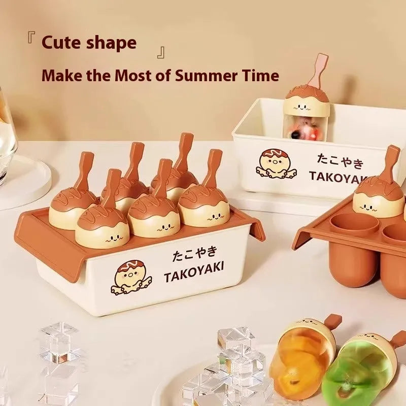 Octopus balls shaped plastic ice cream mould for homemade frozen desserts