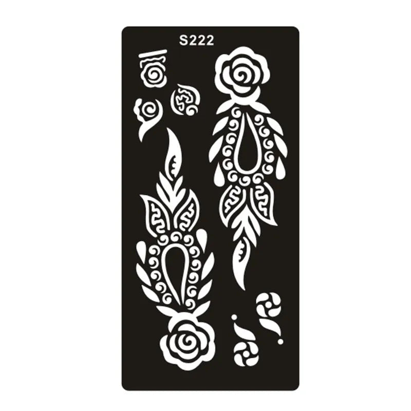 Geometric hollow tattoo template stickers on water transfer paper in multiple colours