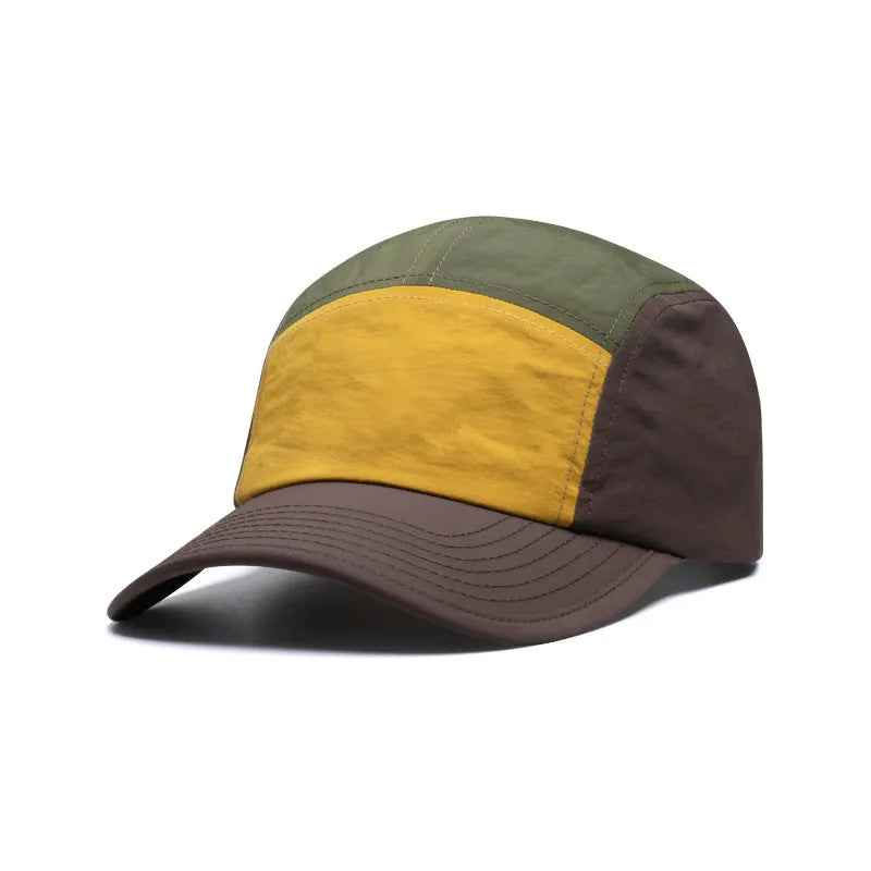 Men's quick-drying baseball cap with curved brim in cotton-polyester blend fabric