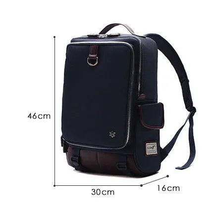 Modern men's Oxford cloth backpack in army green colour, showing large main compartment.