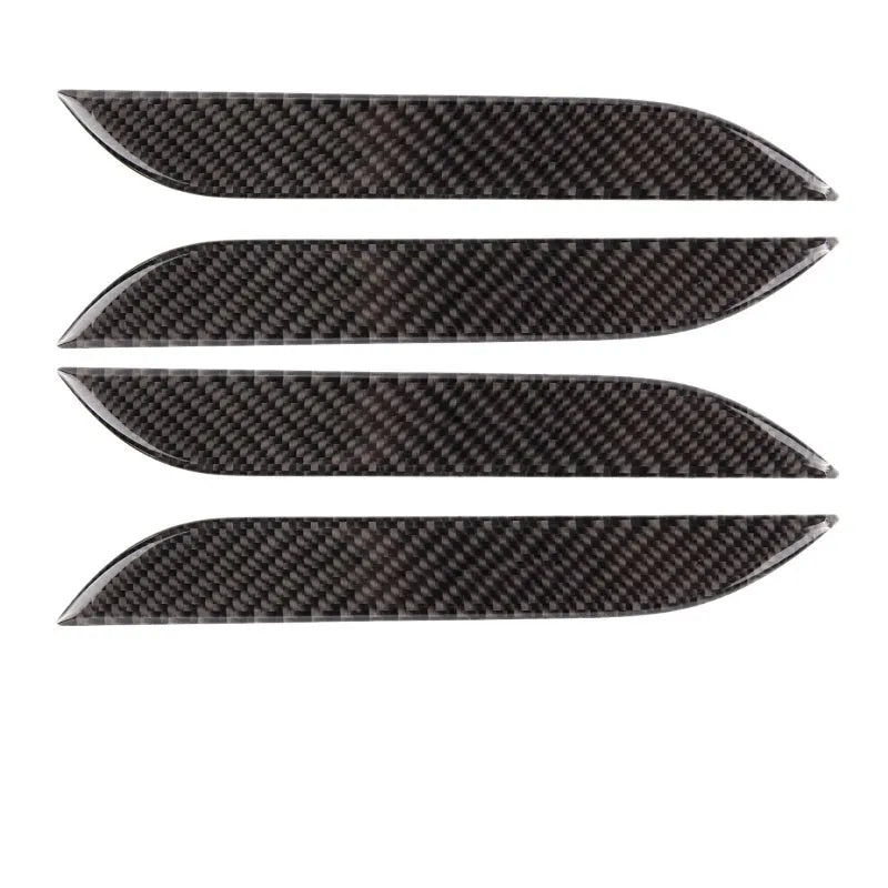 Tesla Model S carbon fibre door handle patch set with four adhesive stickers for scratch protection