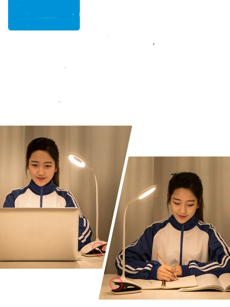 Green rechargeable table lamp with touch switch and USB charging port on wooden desk
