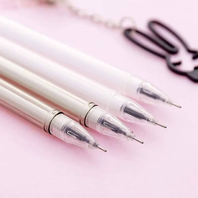 Paper crane rabbit pendant gel pen with 0.38mm tip and decorative charm