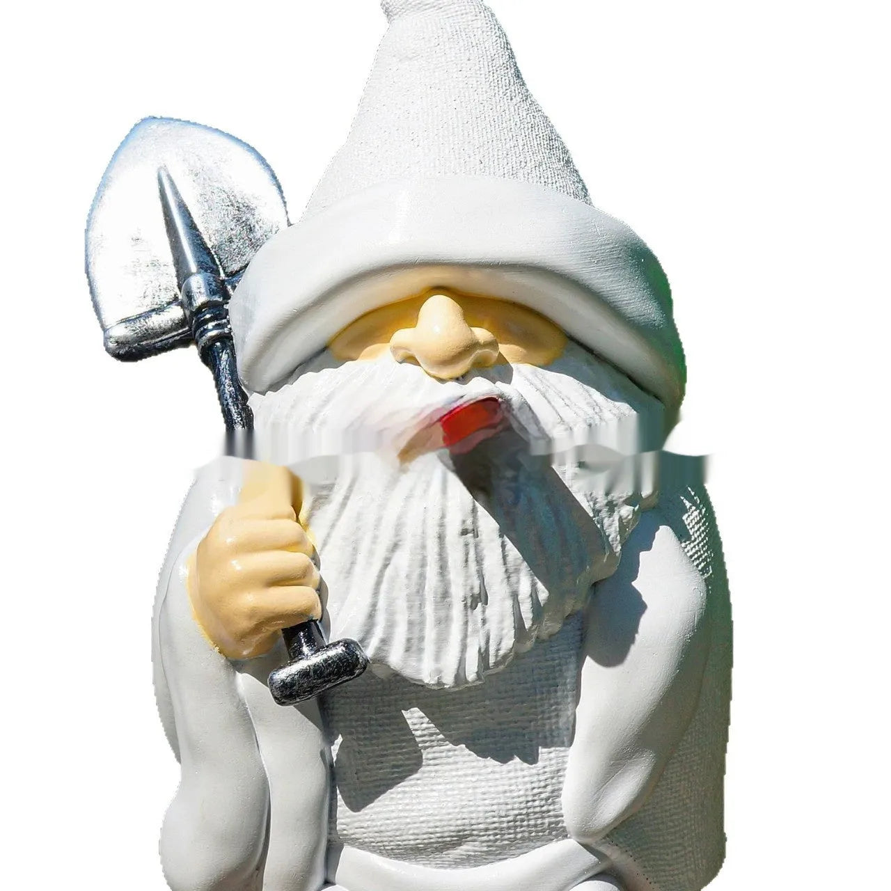 8.5cm resin Christmas dwarf ornament holding smoking shovel for garden decoration