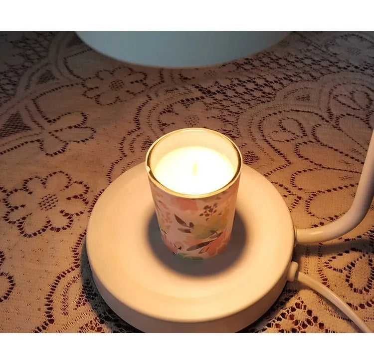 European romantic style aromatherapy melting wax lamp with cold rolled steel holder