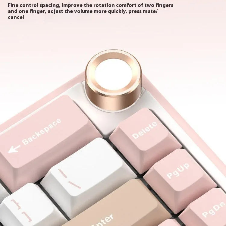 White wireless mechanical keyboard with RGB lighting and selectable mechanical axis options for gaming and office