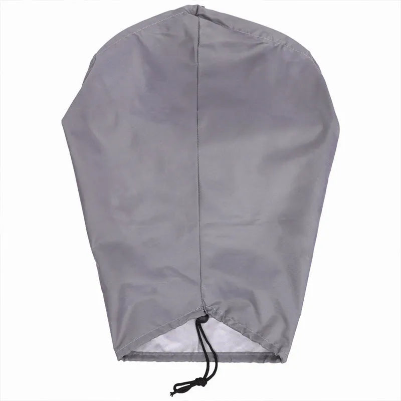 Waterproof charging cover for electric vehicles with drawstring closure in grey colour
