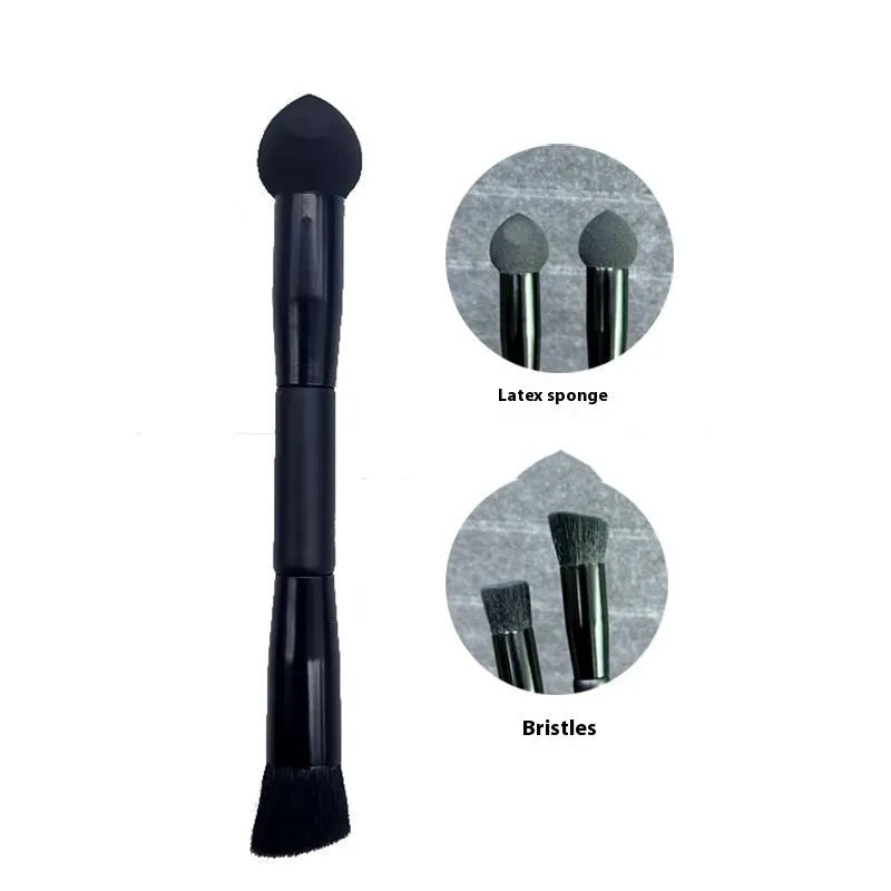 Black sponge stick concealer brush with wooden handle for dark circle coverage
