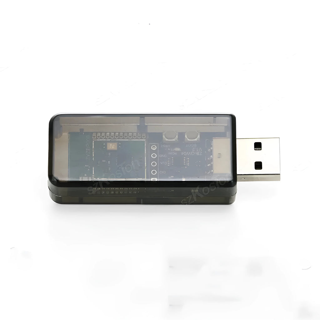 Silicon Labs EFR32MG21 Zigbee USB Dongle with plastic shell for smart home networks.