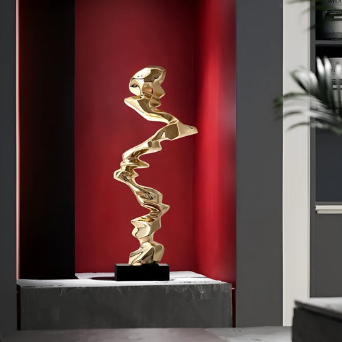 Natural resin abstract still life ornament in modern simplicity style, shown in Ran Ran Rose colour options.
