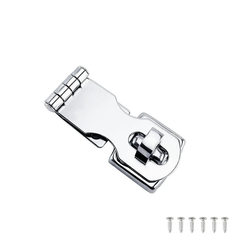 Silver stainless steel lock latch bolt hasp with mirror finish