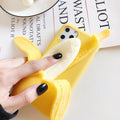 Banana print IMD plastic back cover case for iPhone models 6 through 13 Pro Max