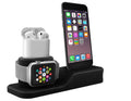 Silicone 3 in 1 charging stand base for iPhone, watch and headset with USB power