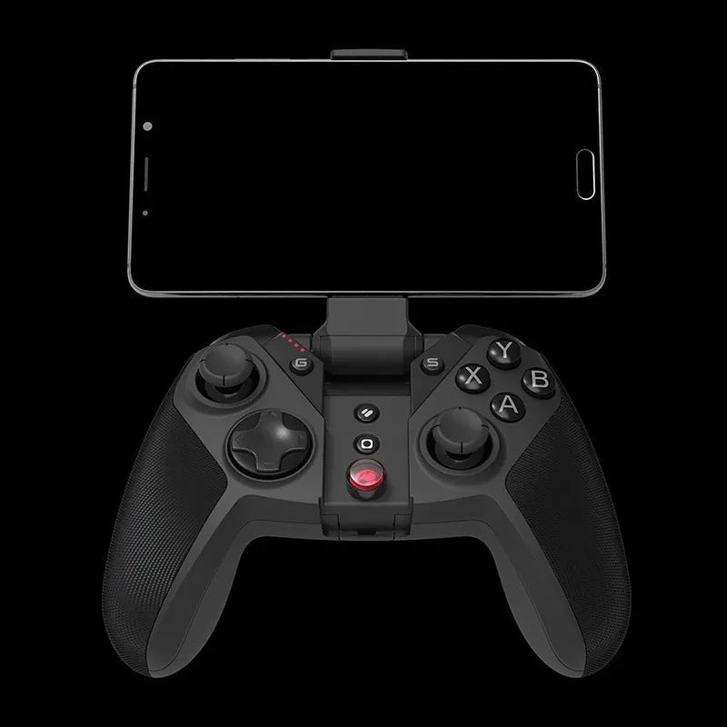 Black Gaishi gaming controller with asymmetrical analogue sticks and USB Type-C cable