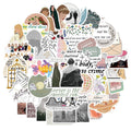 50 waterproof graffiti cartoon adhesive stickers for luggage and notebooks measuring 4-6cm
