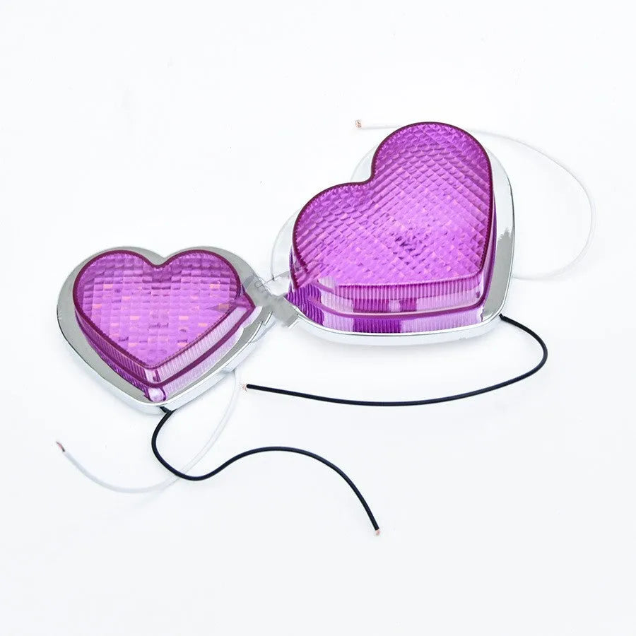 Red heart-shaped LED car sidelight for 12V vehicle fender mounting