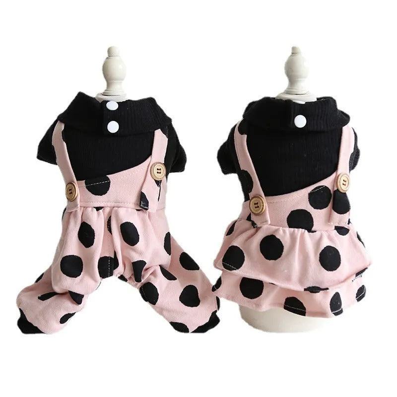 Petstyle lapel shoulder strap couple dog clothes in cloth fabric with XS to XL sizing options