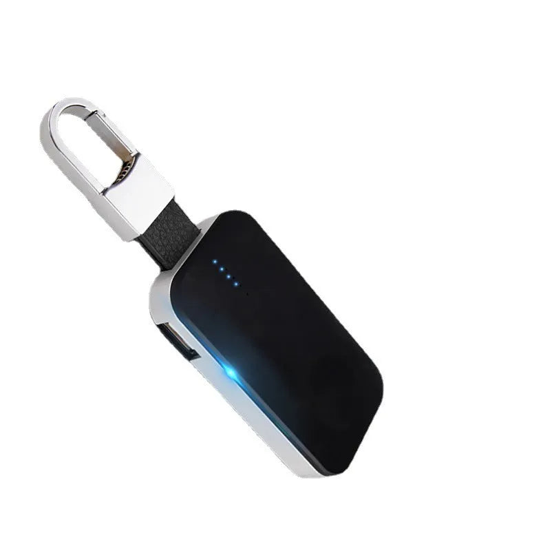 Black Apple Watch wireless power bank keychain charger with portable design