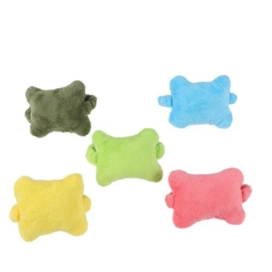 Plush wrist protector mouse pad in blue colour on computer desk with keyboard