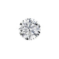 Round moissanite gemstone with eight hearts and eight arrows cut on a white background.