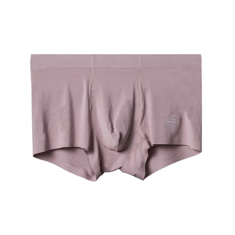 Seamless modal men's underwear in green colour showing mid-waist design
